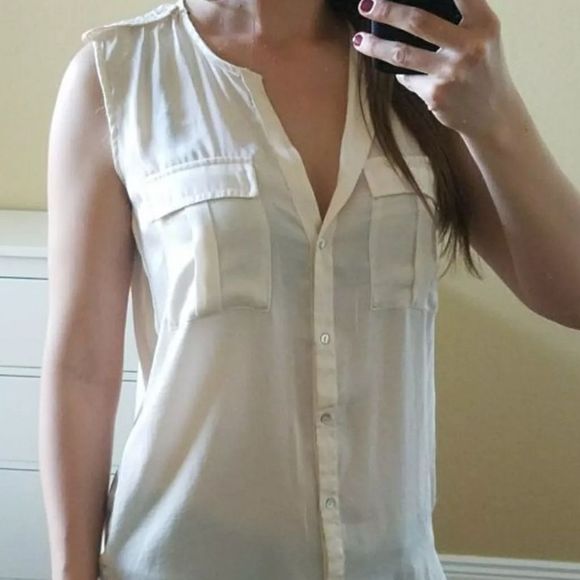 H&M beige  shirt size 4 - Picture 3 of 4
